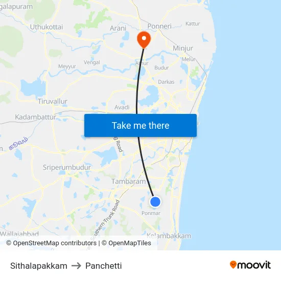 Sithalapakkam to Panchetti map