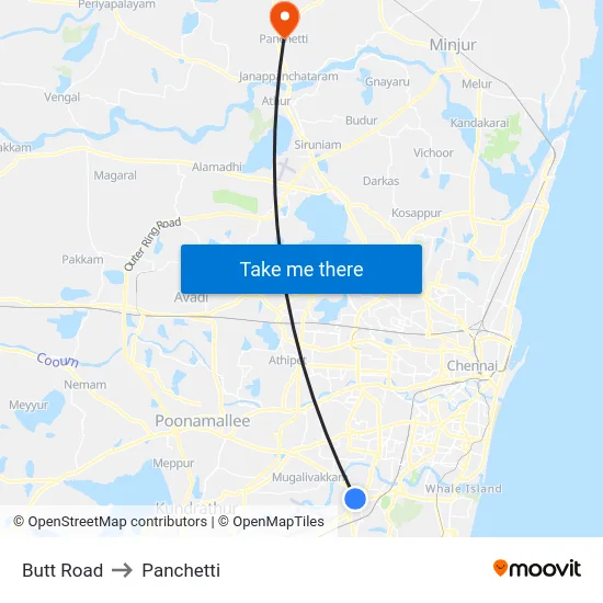 Butt Road to Panchetti map