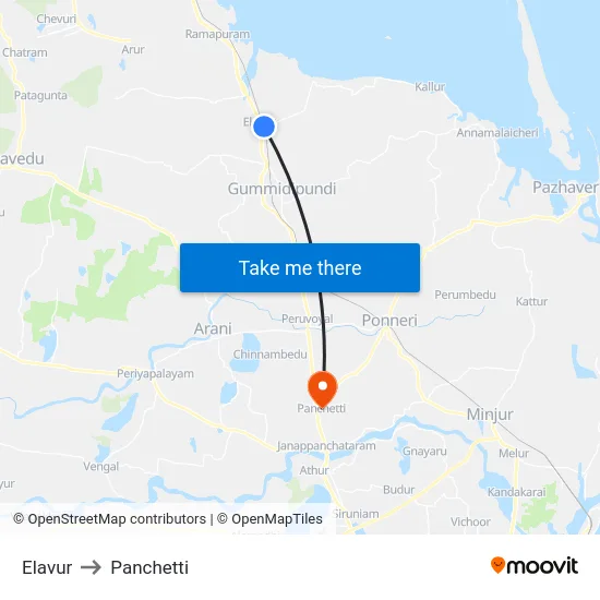 Elavur to Panchetti map