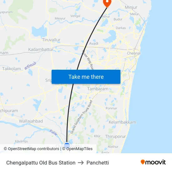 Chengalpattu Old Bus Station to Panchetti map