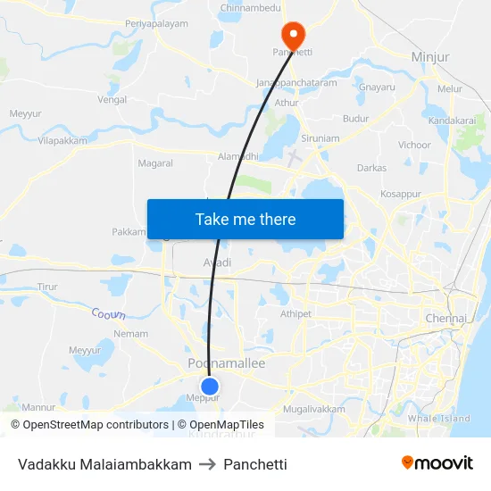 Vadakku Malaiambakkam to Panchetti map