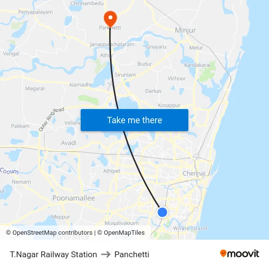 T.Nagar Railway Station to Panchetti map