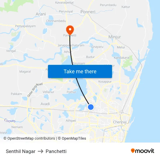 Senthil Nagar to Panchetti map