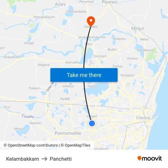Kelambakkam to Panchetti map