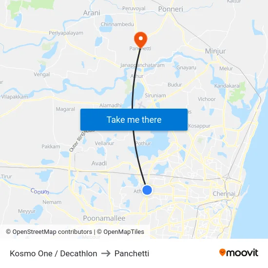 Kosmo One / Decathlon to Panchetti map