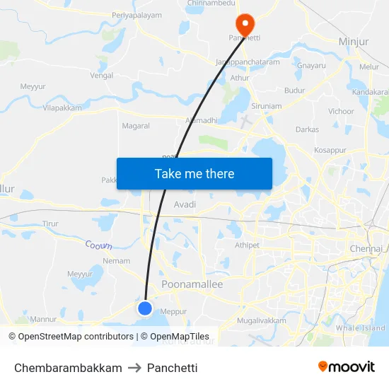 Chembarambakkam to Panchetti map