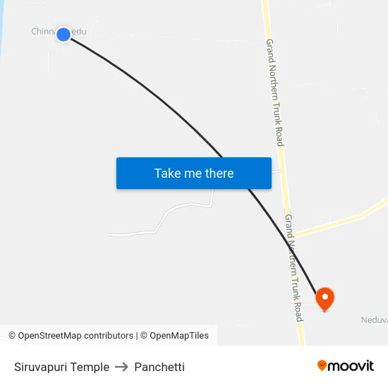 Siruvapuri Temple to Panchetti map