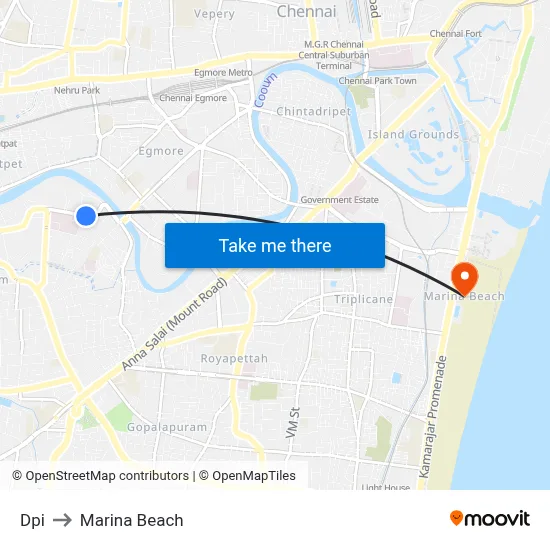 Dpi to Marina Beach map