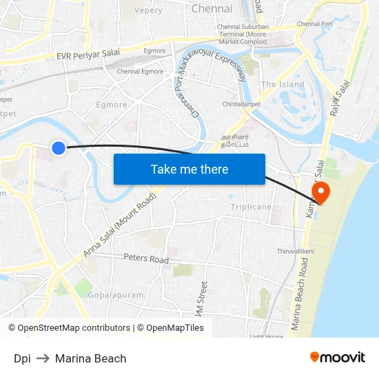Dpi to Marina Beach map