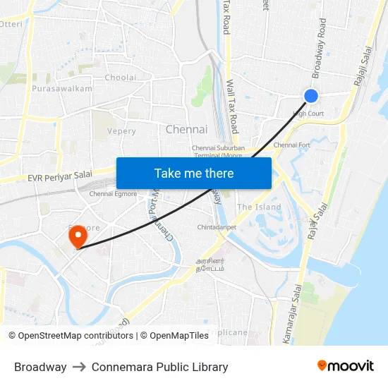 Broadway to Connemara Public Library map