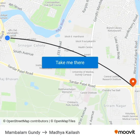 Mambalam Gundy to Madhya Kailash map