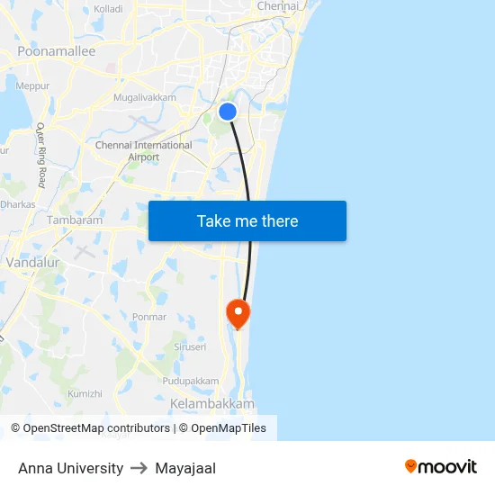 Anna University to Mayajaal map