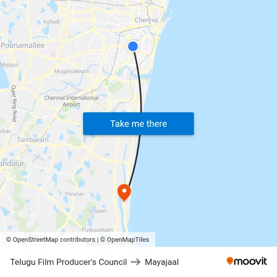 Telugu Film Producer's Council to Mayajaal map