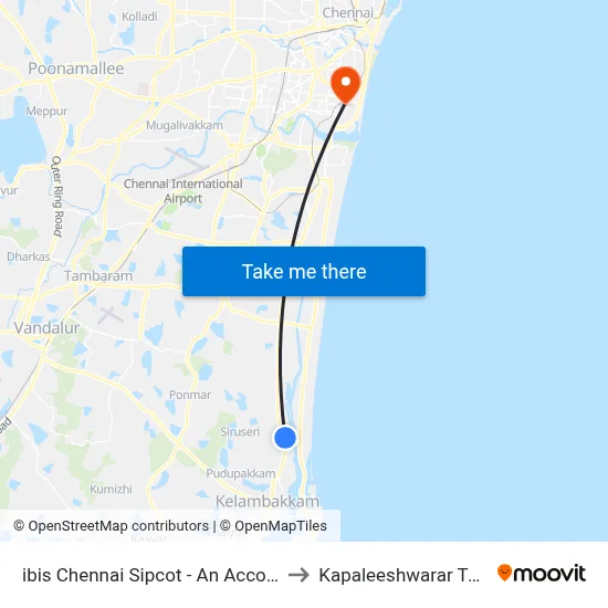 ibis Chennai Sipcot - An Accor Brand to Kapaleeshwarar Temple map