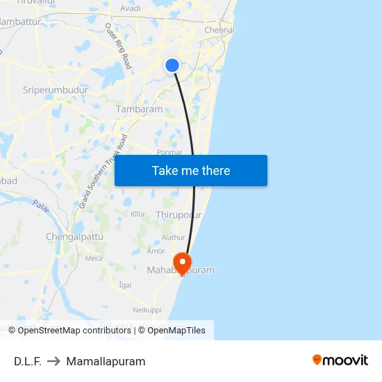 D.L.F. to Mamallapuram map