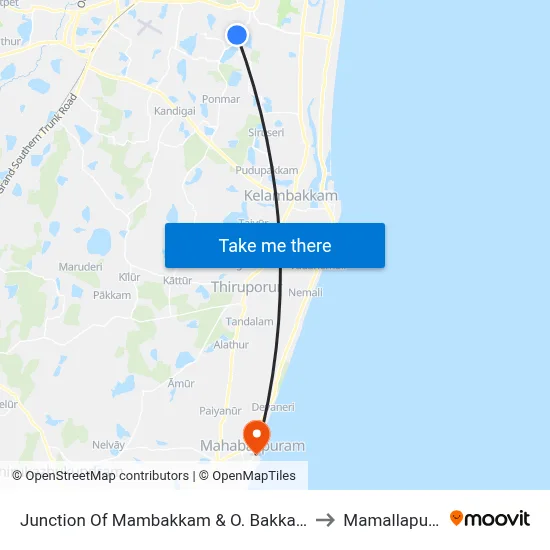 Junction Of Mambakkam & O. Bakkam Road to Mamallapuram map