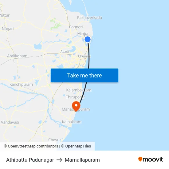 Athipattu Pudunagar to Mamallapuram map