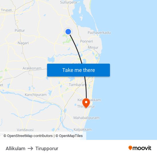 Allikulam to Tirupporur map