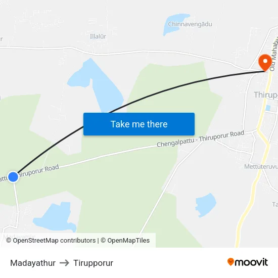 Madayathur to Tirupporur map
