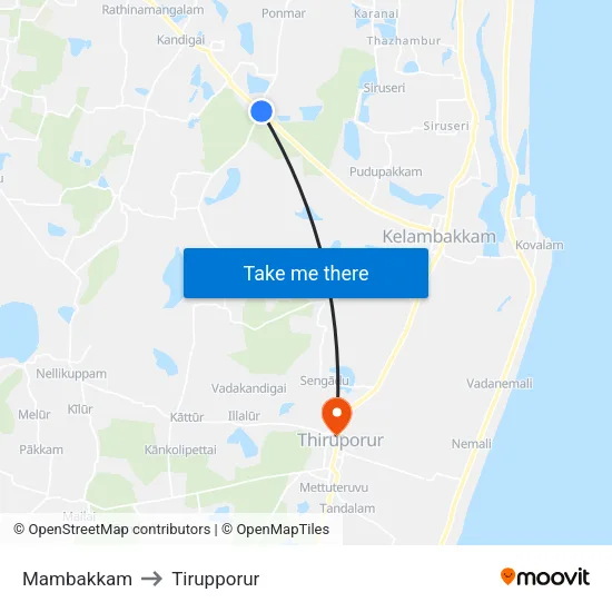 Mambakkam to Tirupporur map