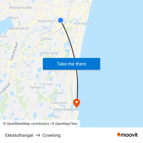 Ekkatuthangal to Covelong map
