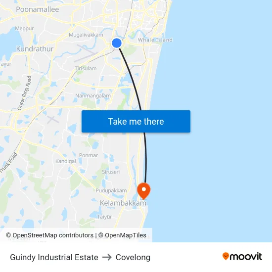 Guindy Industrial Estate to Covelong map