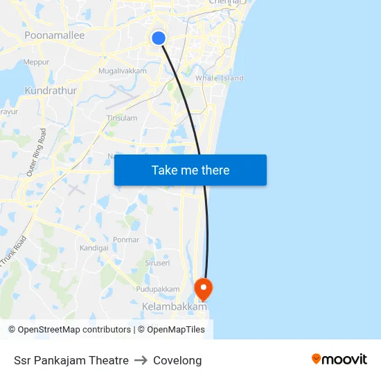 Ssr Pankajam Theatre to Covelong map