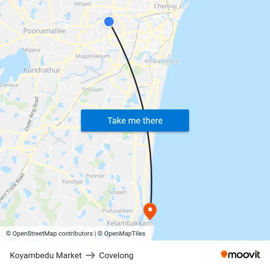 Koyambedu Market to Covelong map
