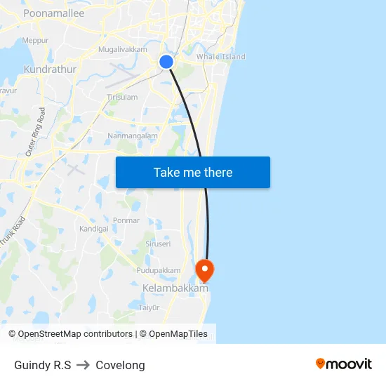 Guindy R.S to Covelong map