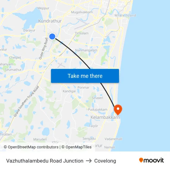 Vazhuthalambedu Road Junction to Covelong map