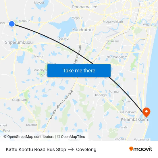 Kattu Koottu Road Bus Stop to Covelong map
