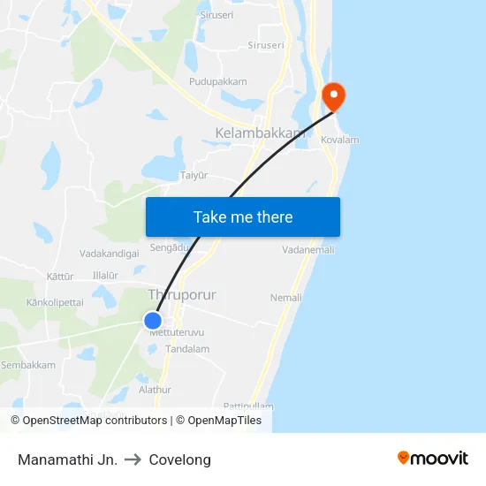 Manamathi Jn. to Covelong map