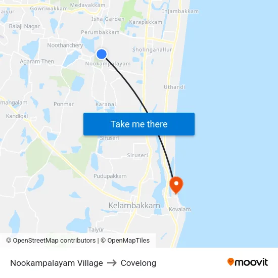 Nookampalayam Village to Covelong map