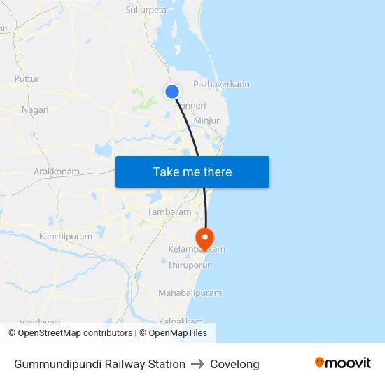 Gummundipundi Railway Station to Covelong map