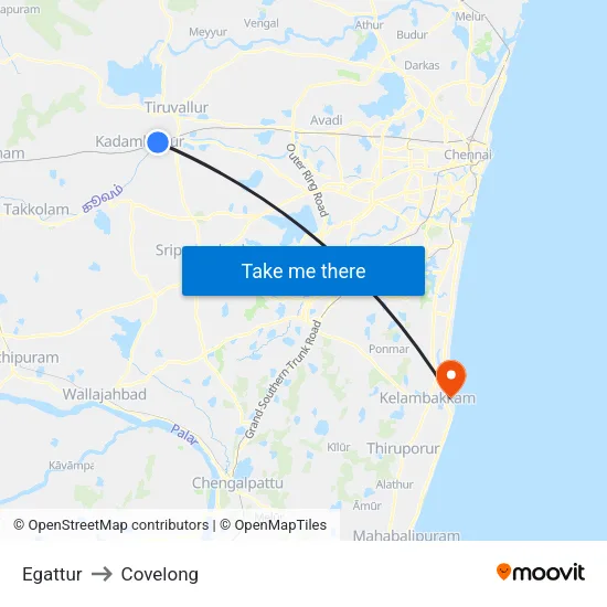 Egattur to Covelong map