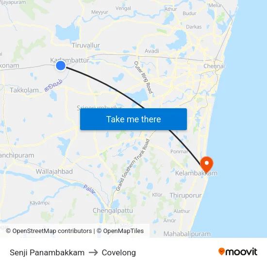 Senji Panambakkam to Covelong map