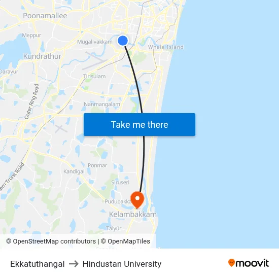 Ekkatuthangal to Hindustan University map