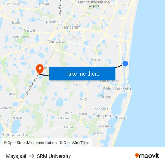 Mayajaal to SRM University map