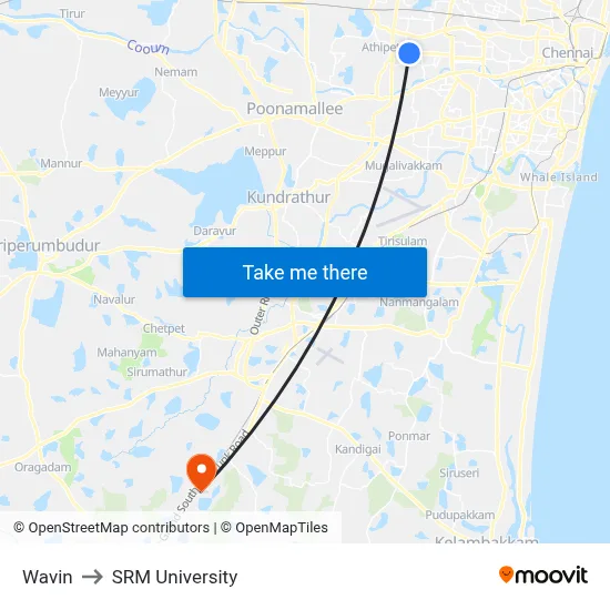Wavin to SRM University map