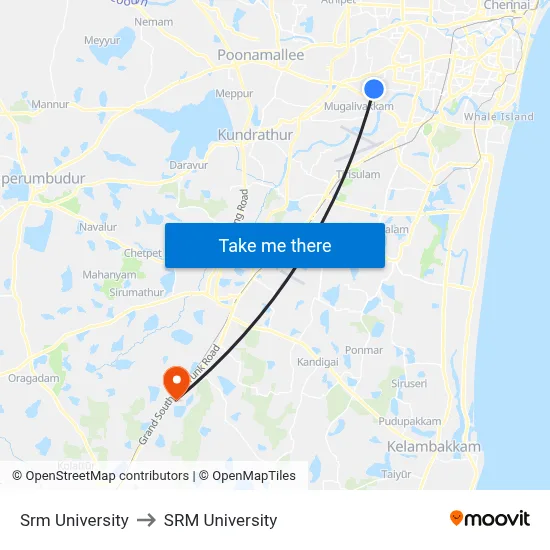Srm University to SRM University map