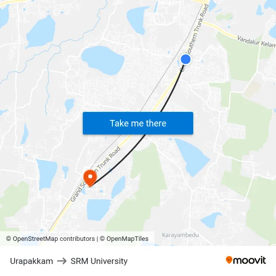 Urapakkam to SRM University map