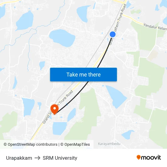 Urapakkam to SRM University map
