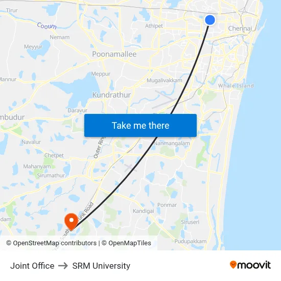 Joint Office to SRM University map