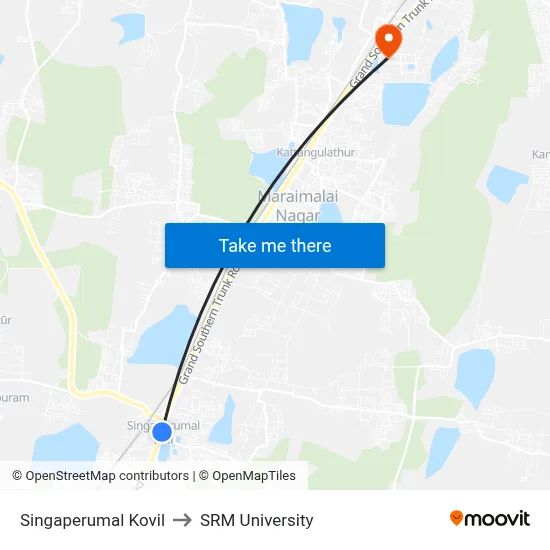 Singaperumal Kovil to SRM University map