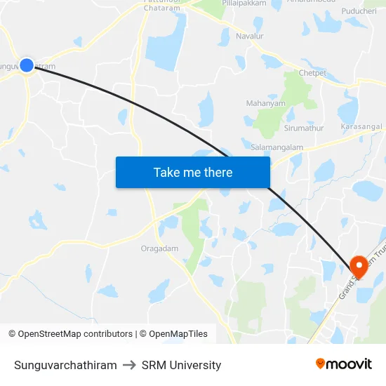 Sunguvarchathiram to SRM University map