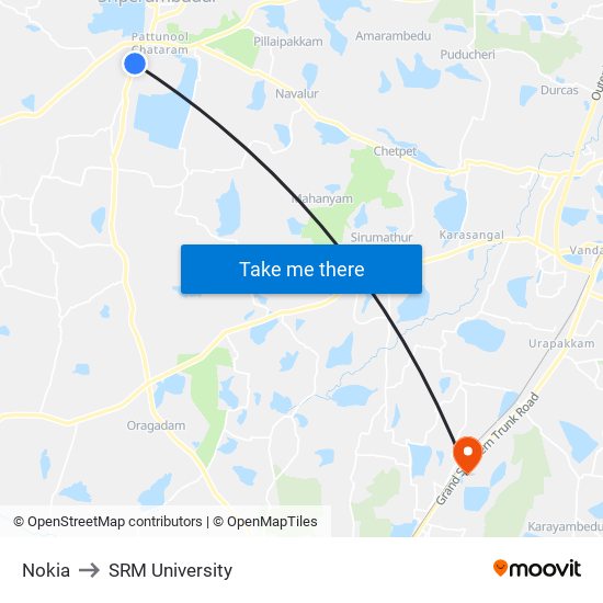 Nokia to SRM University map