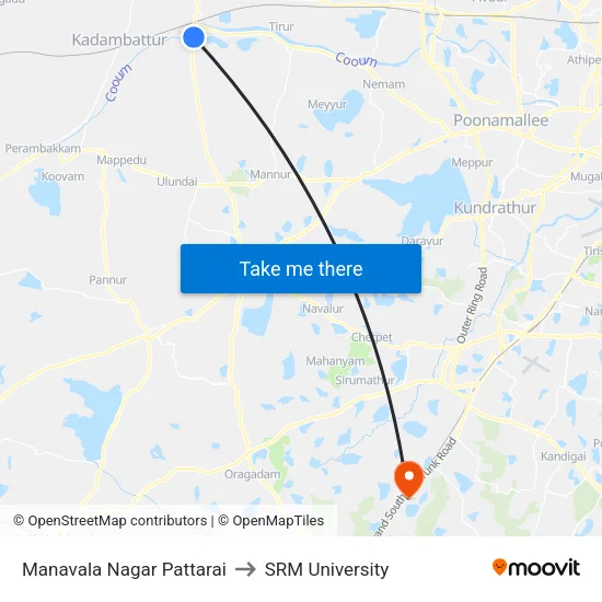 Manavala Nagar Pattarai to SRM University map