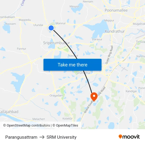 Parangusattram to SRM University map