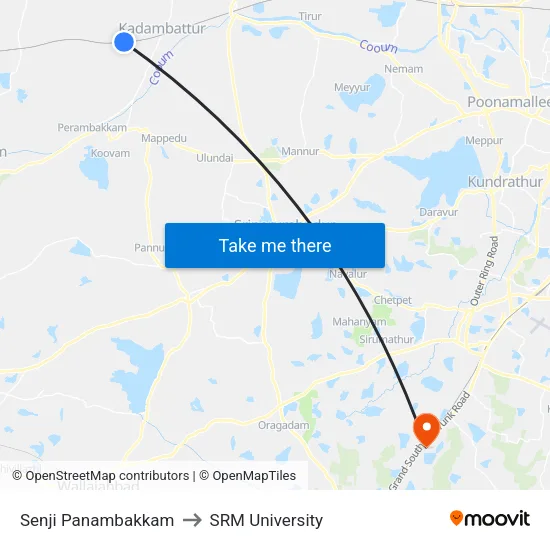 Senji Panambakkam to SRM University map
