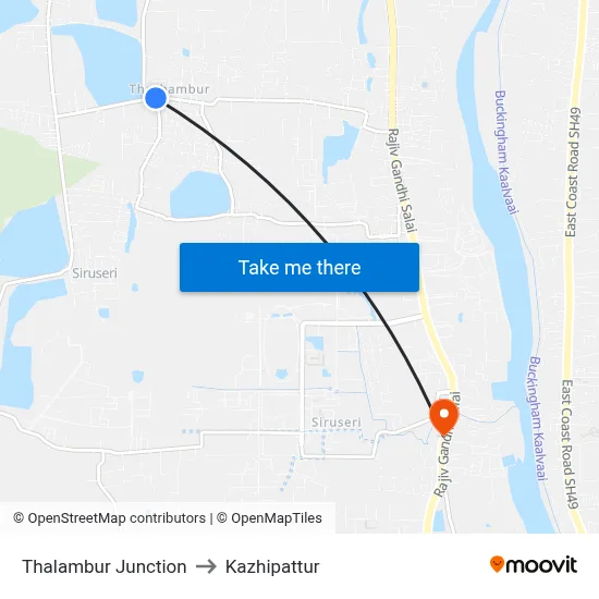 Thalambur Junction to Kazhipattur map